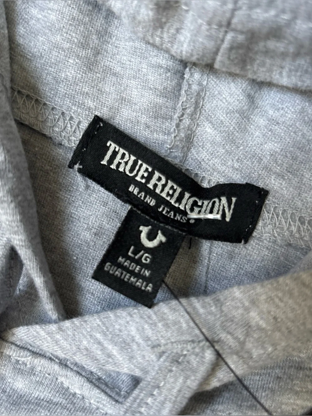 True Religion Gray Sleeveless Hoodie with Graphic Logo